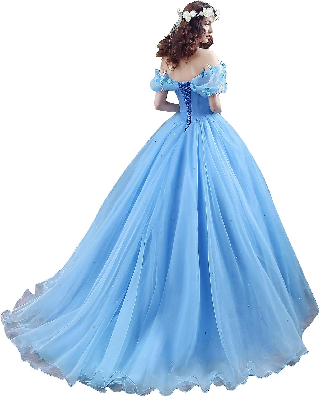 Tulle Ball Gown Cinderella's Off Shoulder Quinceanera Dress Wedding Dresses Evening Formal Gown