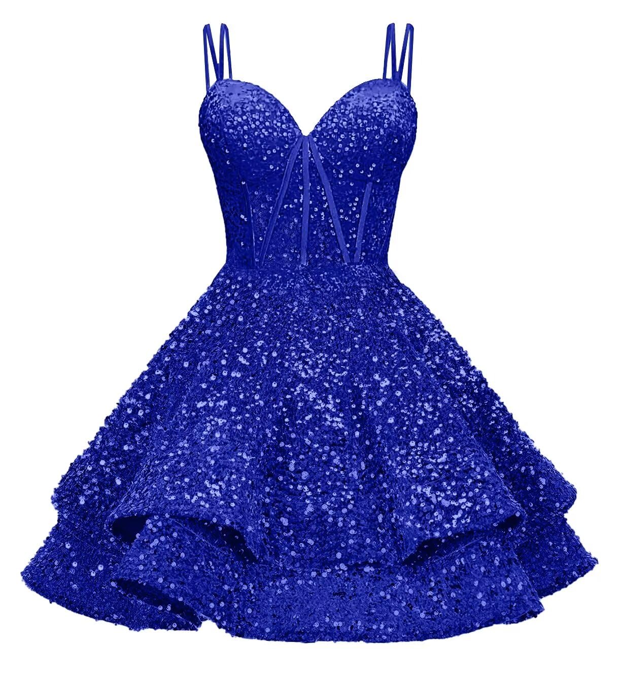 Sequin Homecoming Dresses for Teens 2027 Sparkly Short Layered Aline Prom Dresses Spaghetti Straps Cocktail Party Gowns