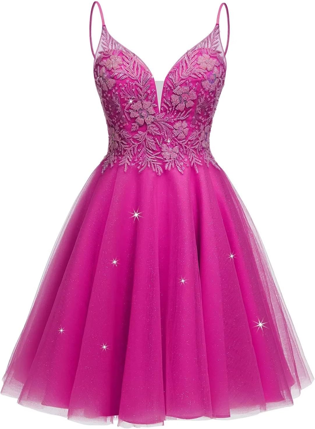 Sparkly Tulle Homecoming Dresses Short Lace Prom Dresses for Teens Mini Cocktail Dress