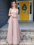 Women's Glittery Spaghetti V-Neck Prom Dresses Long Side Split Formal Evening Gowns