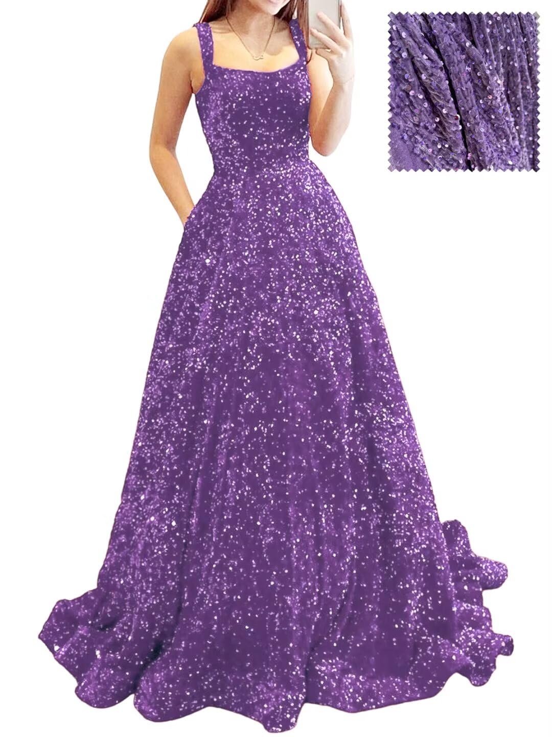 Prom Dresses Long A Line with Pockets Formal Evening Ball Gowns Velvet Velvet Sequins Black Tie Wedding Party Dress