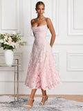 Lace Jacquard Bridesmaid Dresses for Women 2027 Spaghetti Straps Ruffle Formal Wedding Guest Dress