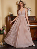 Spaghetti Strap Long Prom Dresses for Women 2026 Ball Gown A Line V-Neck Sparkly Formal Evening Gowns for Wedding