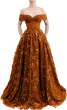 Sparkly Off Shoulder Tulle Prom Dresses with Butterfly Appliques Long A Line Formal Evening Party Gowns for Women