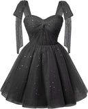 Sparkly Strarry Tulle Homecoming Dresses for Teens 2027 A Line Short Cocktail Party Gowns