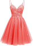 Sparkly Tulle Homecoming Dresses Short Lace Prom Dresses for Teens Mini Cocktail Dress
