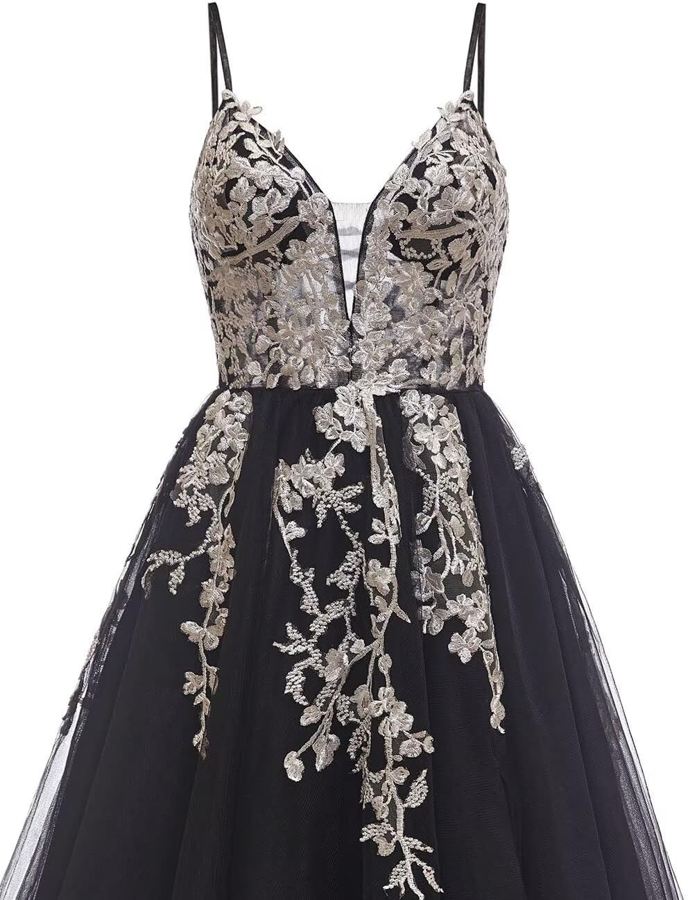 Tulle Prom Dresses 2027 Puffy Ball Gown for Women Formal V Neck Lace Appliques Evening Gown with Slit Long Homecoming Dress