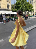 Spaghetti Straps Homecoming Dresses for Teens Satin A-line Short Prom Dress Pleated Cocktail Gowns with Pockets