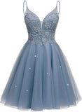 Sparkly Tulle Homecoming Dresses Short Lace Prom Dresses for Teens Mini Cocktail Dress