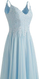 Lace Bridesmaid Dresses for Wedding with Slit Spaghetti Straps Chiffon Aline Formal Evening Party Gowns