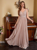 Spaghetti Strap Long Prom Dresses for Women 2026 Ball Gown A Line V-Neck Sparkly Formal Evening Gowns for Wedding
