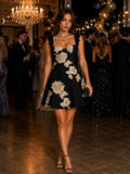 Floral Homecoming Dresses for Teens Short Princess A Line Mini Prom Cocktail Party Gowns