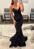 Vestido de fiesta con tirantes finos y lentejuelas, vestido de noche de sirena brillante con abertura, vestidos largos para mujer 2024 