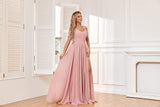 Women's Off Shoulder Bridesmaid Dress with Slit Chiffon Pleated Long Formal Dress