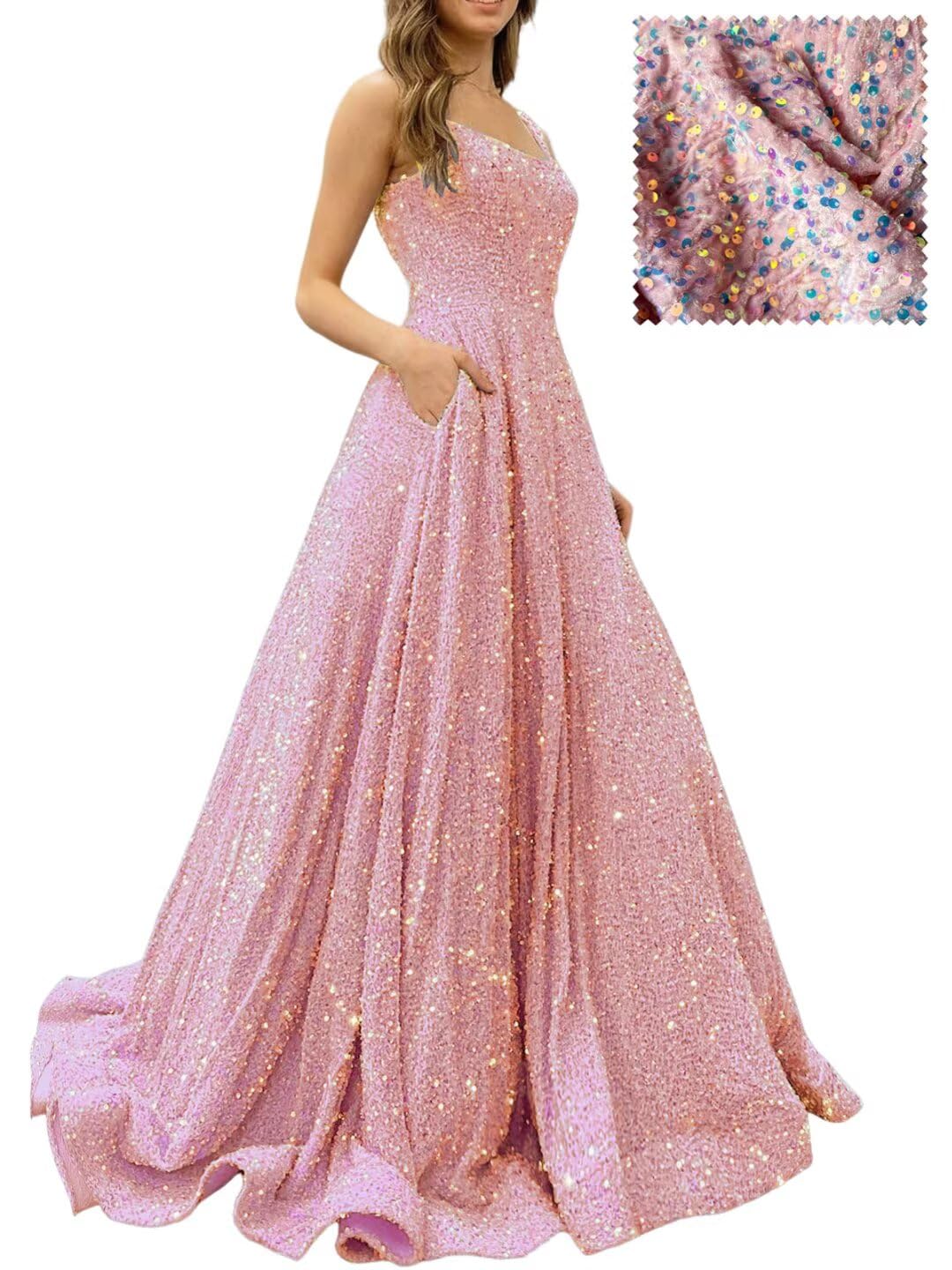 Prom Dresses Long A Line with Pockets Formal Evening Ball Gowns Velvet Velvet Sequins Black Tie Wedding Party Dress