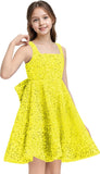 Sequins Flower Girl Dresses Short - Square Neck Princess Pageant Dress Kids A Line Communion Formal Party Gown