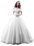 Tulle Ball Gown Cinderella's Off Shoulder Quinceanera Dress Wedding Dresses Evening Formal Gown