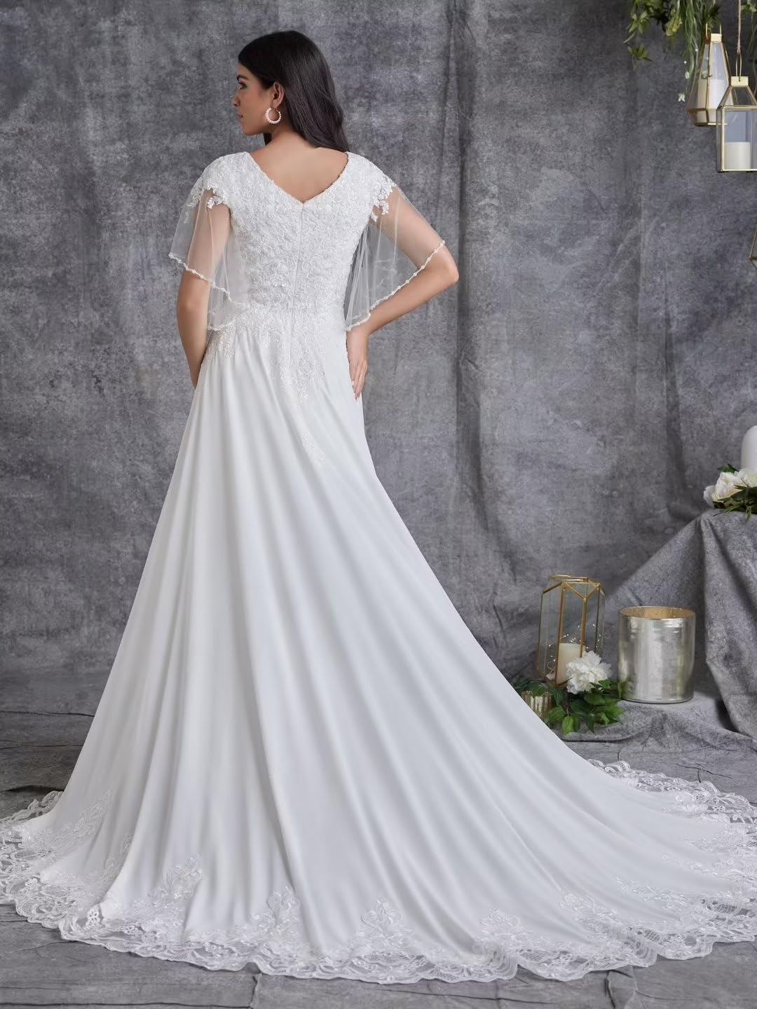 Women's Beach Wedding Dresses for Bride 2025 Long Lace Wedding Bridal Gowns