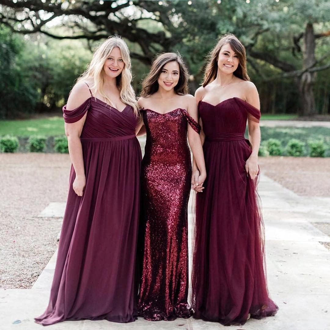 Off The Shoulder Chiffon Bridesmaid Dresses Long Spaghetti Straps A Line Formal Party Dress