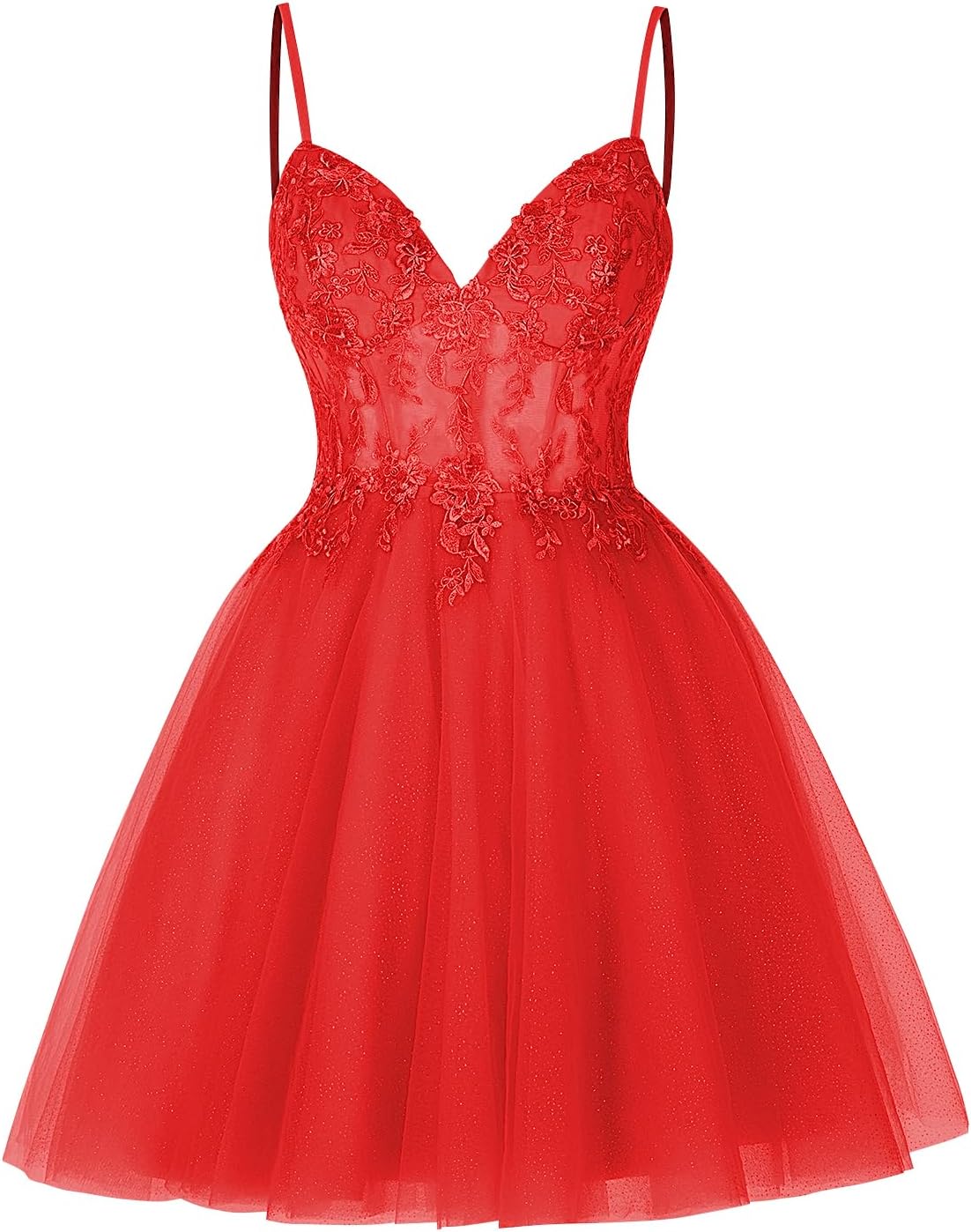 Vestidos cortos de encaje floral para adolescentes, vestido de fiesta con ilusión de tul brillante