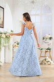 Chiffon Floral Bridesmaid Dresses with Slit Sleeveless Corset Ruffle A Line Long Formal Evening Gowns