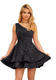 Vestidos de fiesta cortos con lentejuelas brillantes para adolescentes, sexy, con tirantes finos, vestido de fiesta, vestido de cóctel con cuello halter 