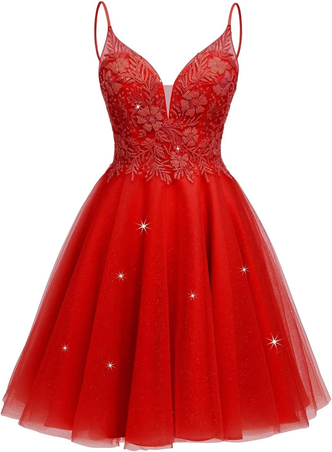 Sparkly Tulle Homecoming Dresses Short Lace Prom Dresses for Teens Mini Cocktail Dress