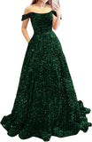 Prom Dresses Long A Line with Pockets Formal Evening Ball Gowns Velvet Velvet Sequins Black Tie Wedding Party Dress