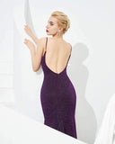 Women's Prom Dress Long High Slit Mermaid Formal Evening Gown for Wedding