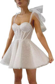 Glitter Tulle Homecoming Dresses for Teens Sparkly Short Spaghetti Straps Fairy Mini Bachelorette Party Dress