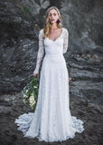 Women's Beach Wedding Dresses for Bride 2025 Long Lace Wedding Bridal Gowns