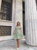 Vestidos de fiesta cortos de tul con bordado floral para mujer, vestidos formales para adolescentes 