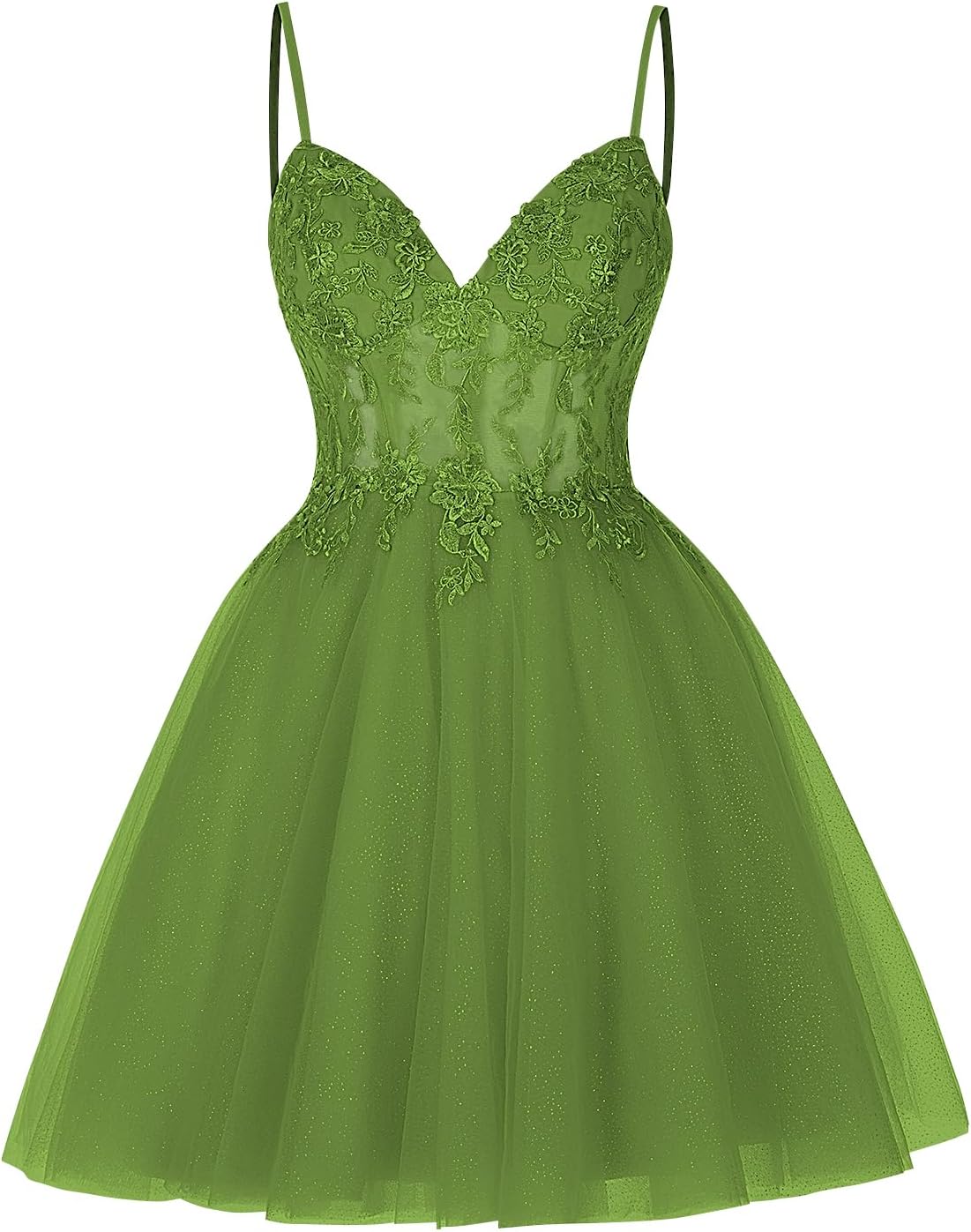 Vestidos cortos de encaje floral para adolescentes, vestido de fiesta con ilusión de tul brillante