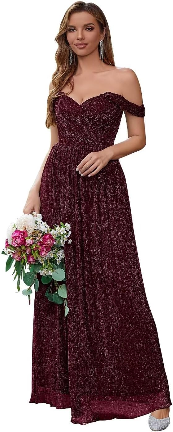Spaghetti Strap Long Prom Dresses for Women 2026 Ball Gown A Line V-Neck Sparkly Formal Evening Gowns for Wedding