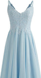 Lace Bridesmaid Dresses for Wedding with Slit Spaghetti Straps Chiffon Aline Formal Evening Party Gowns