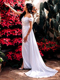 Off Shoulder Beaded Satin Bridesmaid Dresses for Women 2027 Mermaid Prom Dress with Slit