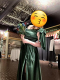 One Shoulder Bridesmaid Dresses Long for Women Satin Formal Gown Wedding Guest Dress