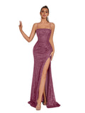 Elegant Evening Dress Women Party Long Formal Dress Sequined Strap Ladies Gown Bodycon Floor Length Female Outfits