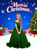 Ball Gown Sequin Pageant Dress for Teens Girls Off Shoulder Long Formal Party Dresses 2027