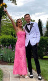 Floral Embroidery Prom Dresses for Women Spaghetti Straps A Line Formal Maxi Dress