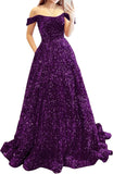Prom Dresses Long A Line with Pockets Formal Evening Ball Gowns Velvet Velvet Sequins Black Tie Wedding Party Dress