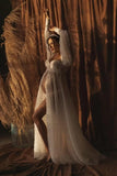 Kingbridal Pearl Tulle Maternity Dress for Photoshoot Long Puffy Sleeve Pregnancy Gown
