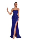 Elegant Evening Dress Women Party Long Formal Dress Sequined Strap Ladies Gown Bodycon Floor Length Female Outfits