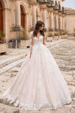 Women's Elegant Lace Beach Wedding Dresses for Bride with Sleeves Wedding Bridal Gowns