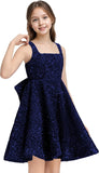 Sequins Flower Girl Dresses Short - Square Neck Princess Pageant Dress Kids A Line Communion Formal Party Gown