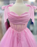 Tulle Short Homecoming Dress for Teens Sparkly Lace DAMA Dresses for Quinceanera Spaghetti Straps Bow Prom Gown