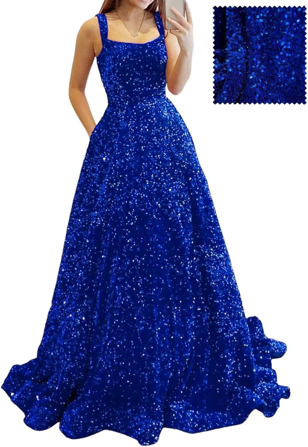 Prom Dresses Long A Line with Pockets Formal Evening Ball Gowns Velvet Velvet Sequins Black Tie Wedding Party Dress