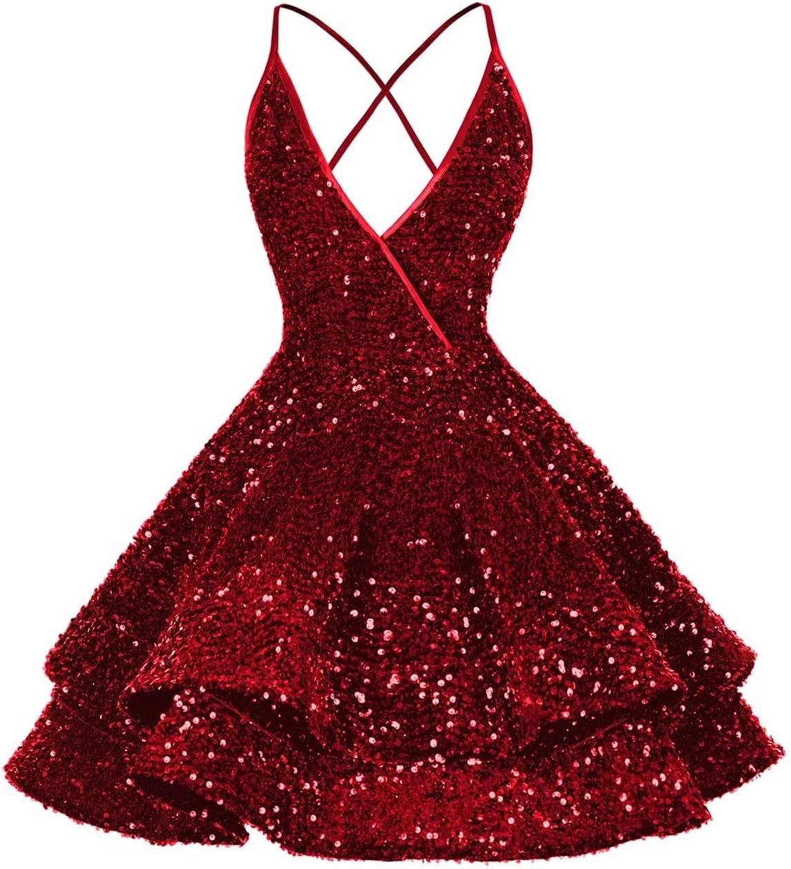 Vestidos de fiesta cortos con lentejuelas brillantes para adolescentes, sexy, con tirantes finos, vestido de fiesta, vestido de cóctel con cuello halter 