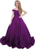 Ball Gown Sequin Pageant Dress for Teens Flower Girl Dress Girls Off Shoulder Long Formal Party Dresses 2027