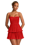 Chiffon Homecoming Dresses for Teens 2026 Spaghetti Straps Short Mini Dress A Line Formal Cocktail Party Prom Dress